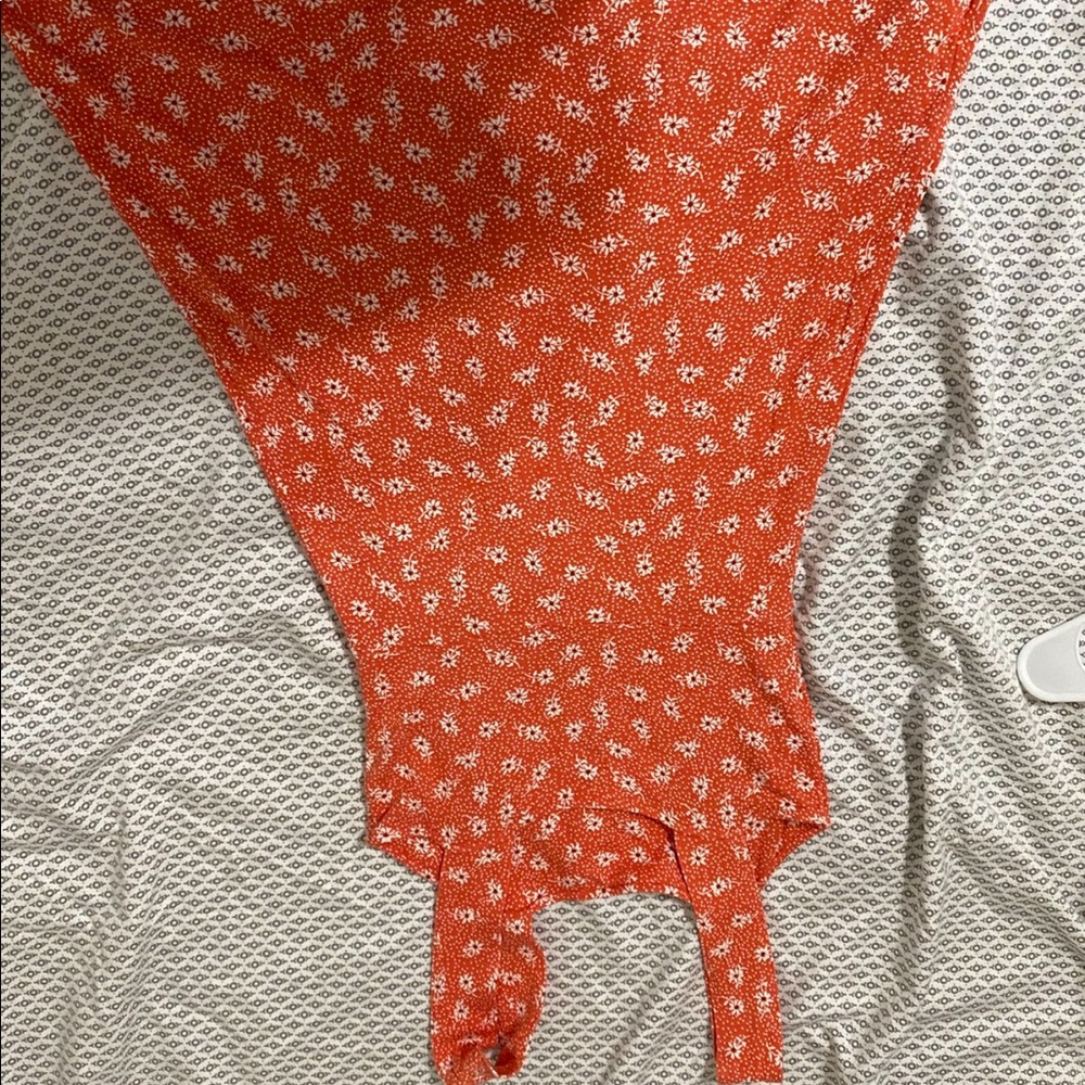 orange floral dress